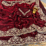 Beautifull Space Silk With Velvet Shine Sequience Work Saree