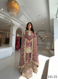 Beautiful Elegant Royal Look Embroidery Sequence & Coding Dori Work Silk Plazzo Set