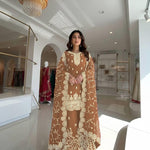 Beautiful Elegant Royal Look Embroidery Sequence & Coding Dori Work Silk Plazzo Set