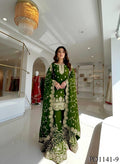 Beautiful Elegant Royal Look Embroidery Sequence & Coding Dori Work Silk Plazzo Set