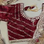 Beautifull Soft Fendy Sartin With Embroidery Sequience Work Saree