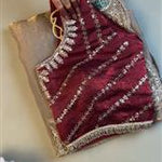 Beautifull Soft Fendy Sartin With Embroidery Sequience Work Saree