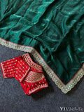 Beautiful Fandy Sartin With Border Embroidery Work Saree