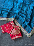 Beautiful Fandy Sartin With Border Embroidery Work Saree
