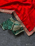 Beautiful Fandy Sartin With Border Embroidery Work Saree