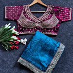 Beautiful Fandy Sartin With Border Embroidery Work Saree