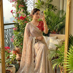 Beautiful Rich Moss Fabric Saree With Elegant Sequence Zari & Embroidery Work