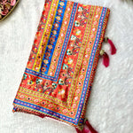 Beautiful Elegant Rich Look Digital Print Aari & Real Mirror Work Japan Satin Saree