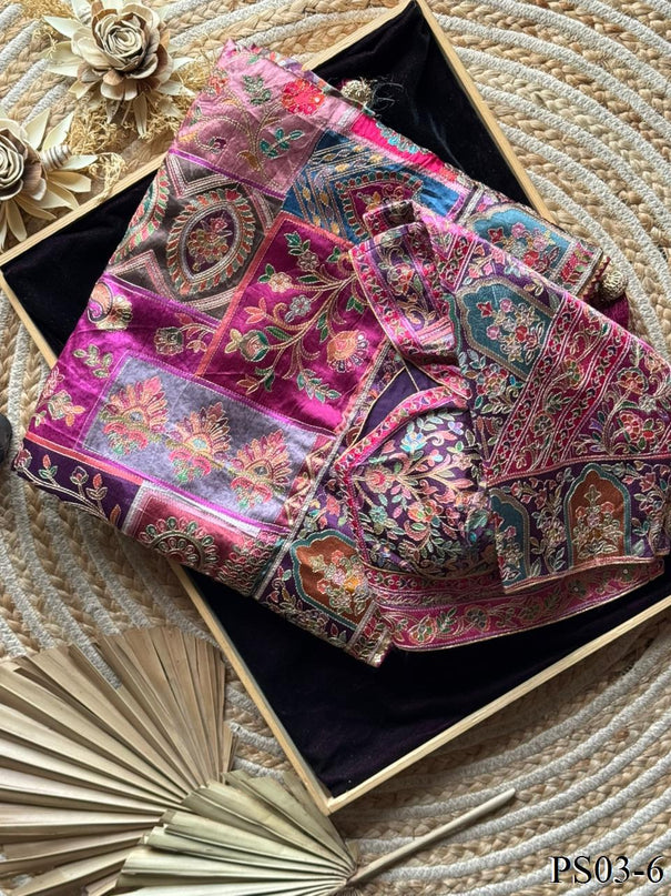 Most Viral Crepe Fabric With Printed Pattern Sequience Work Saree