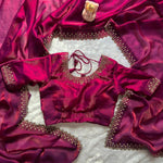 Beautifull Space Silk With ELegent Zarkan Work Saree