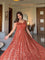 Beautifull Orange Color Faux Georgette With Thread Work Gown