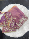 Beautifull Elegetn Rich Look With Coding Embroidery Work Saree