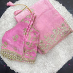Beautifull Elegetn Rich Look With Coding Embroidery Work Saree