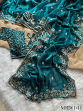 Beautifull Fandy Sattin Silk With Embroidery Work Saree