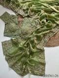 Beautifull Fandy Sattin Silk With Embroidery Work Saree
