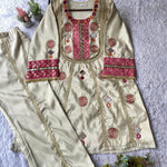 Cos Moss Mirror & Sequin Embroidered Top with Palazzo Set