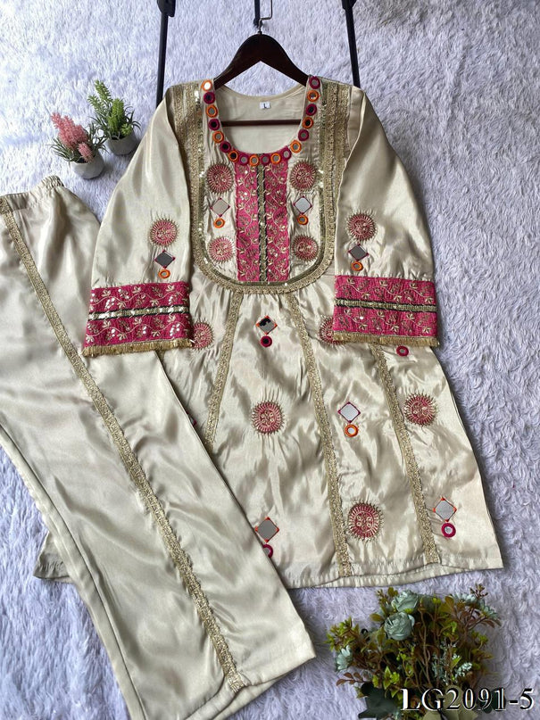 Cos Moss Mirror & Sequin Embroidered Top with Palazzo Set
