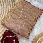 Beautiful Soft Fendy Satin Silk With Beats Jhal Work Saree