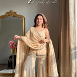 Beautiful Soft Rich Fendy Silk Embroidery Sequence & Mirror Work Plazzo Set