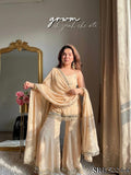 Beautiful Soft Rich Fendy Silk Embroidery Sequence & Mirror Work Plazzo Set
