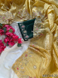 Beautifull Crushed Organza With Hand Embroidery Work Saree