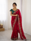 Beautiful Soft Rich Silk With Heavy Golden Embroidery Work Saree