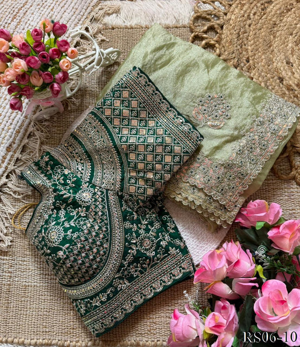 Beautifull Chiffon With Thread Embroidery Work Saree
