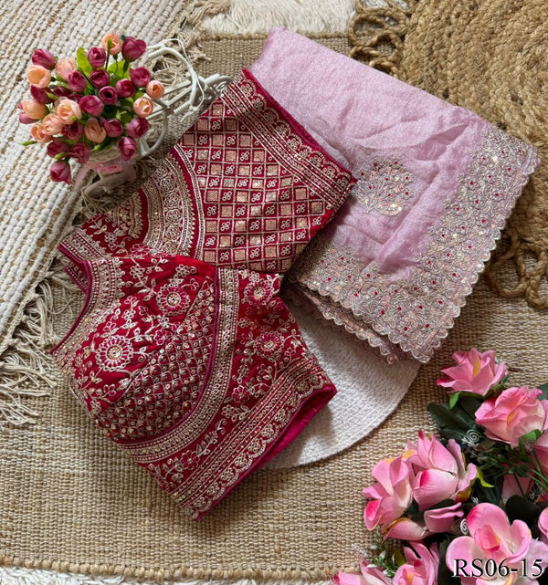 Beautifull Chiffon With Thread Embroidery Work Saree