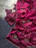 Most Viral Sattin Silk With Beautifull Jarkhan Work Saree