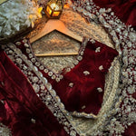 Beautiful Soft Rich Satin Chiffon Beads Work Saree
