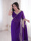 Beautiful Georgette With Mirror Lace Pallu & Designer Ready Made Saree