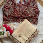 Beautiful Soft Two Tone Rangoli Silk With Heavy Embroidery Work Saree