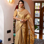 Beautifull Premium Linen With Zari Pallu Work Saree