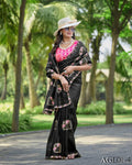 Beautifull Paper Silk With Floral Embroidery Work Saree