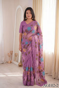 Beautifull Viscos Crunchy Silk With Embroidery Work Saree