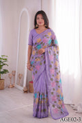 Beautifull Viscos Crunchy Silk With Embroidery Work Saree