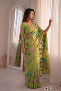 Beautifull Viscos Crunchy Silk With Embroidery Work Saree