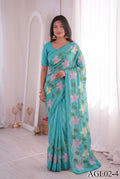 Beautifull Viscos Crunchy Silk With Embroidery Work Saree