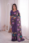 Beautifull Viscos Crunchy Silk With Embroidery Work Saree