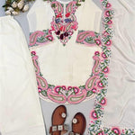Beautiful Soft Rich Pure Heavy Georgette With Embroidery Thread Work Suit Set