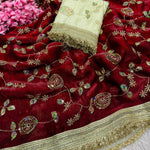 Most Viral Fandy Sattin With Sequience Work Saree