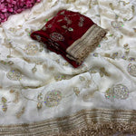 Most Viral Fandy Sattin With Sequience Work Saree