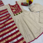 Beautifull Off White Color Roman Fabric With Tushar Silk Top Pent