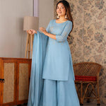 Beautiful Soft Rich Crunchy With Beads & Embroidery Work Plazzo Set