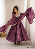 Beautiful Soft Rich Rayon With Mirror Embroidery Work Gown Set