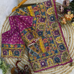Beautiful Soft Rich Soft Chinnon Silk With Real Mirror & Diamond Work Saree