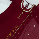 Beautiful Soft Rich Faux Georgette With Real Mirror Work Kurti Plazzo Set