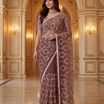 Beautiful Soft Rich Net With Beads, Sequins & Pearl Embroidery Work Saree