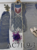Beautifull NC Moss Fabric With Embroidery Work Top Plazzo