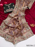 Heavy Embroidered Work Sattin Silk Saree